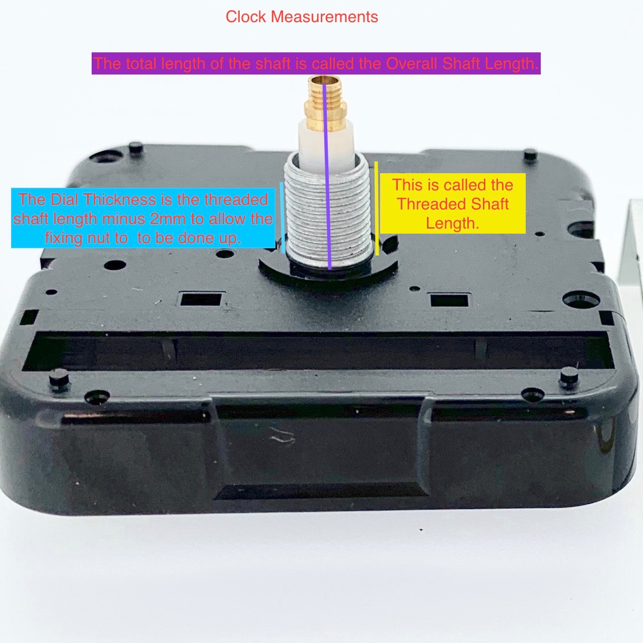 Takane Clock Movement Quartz Battery Short Shaft 1/4" Thick Dial SCROLL HANDS B 